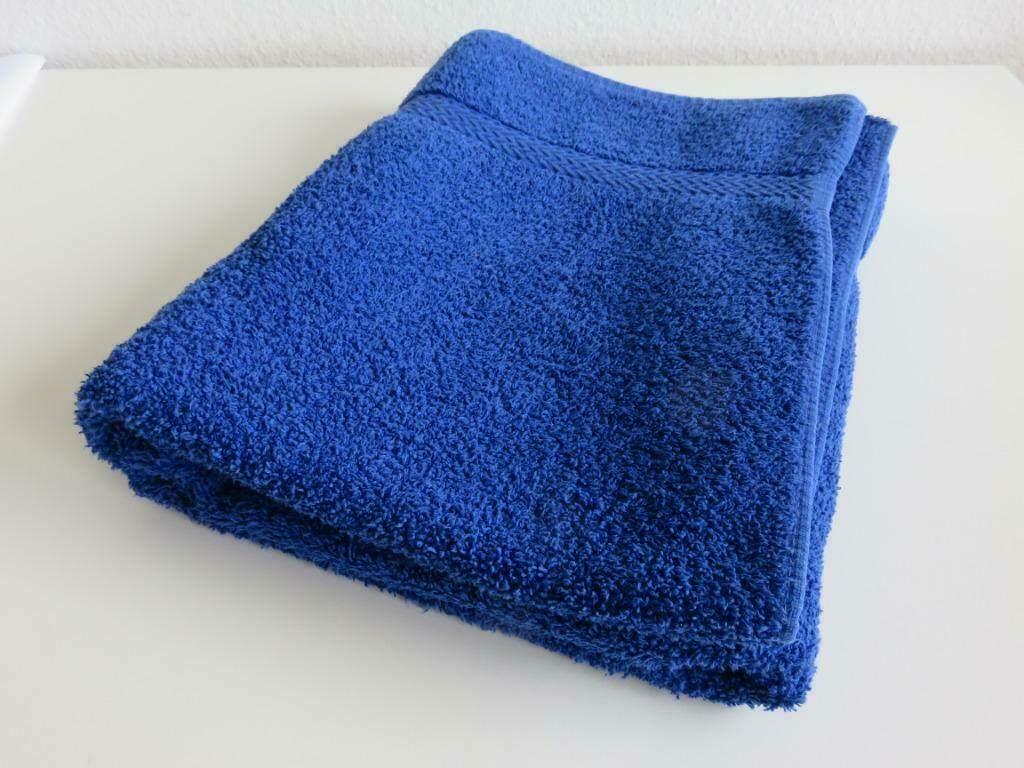 seahorse deluxe badstof Blauw strandlaken 85 x 140 cm, Ophalen of Verzenden, Gebruikt, Blauw, Handdoek