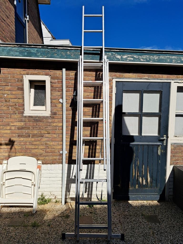 Aluminium uitschuifbare ladder, Ophalen, Gebruikt, Ladder, Opvouwbaar of Inschuifbaar