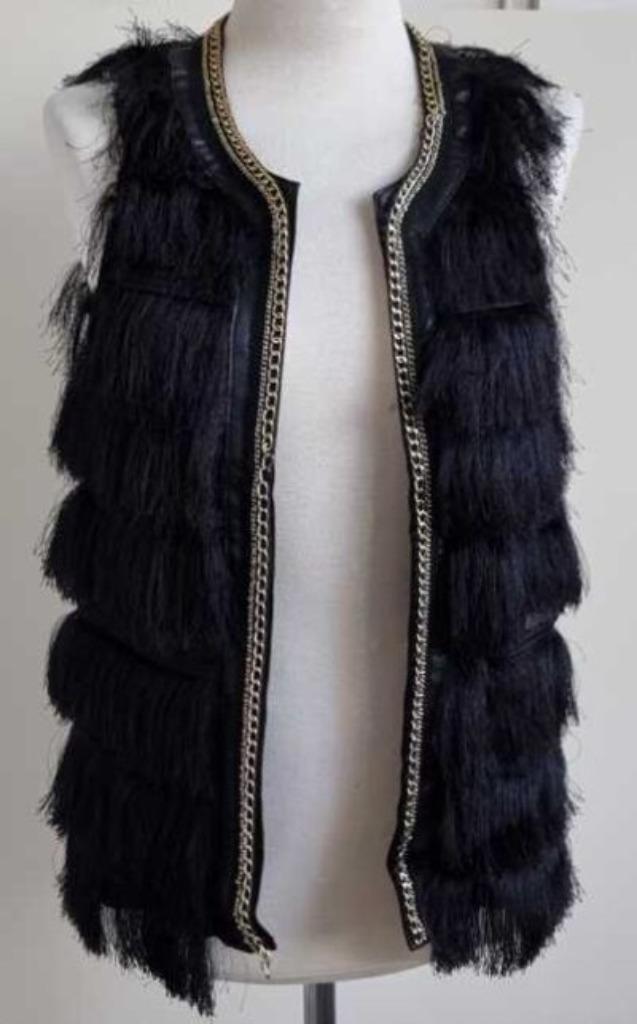 Drole de Copine zwarte harige hes met ketting mt. M, Kleding | Dames, Truien en Vesten, Zo goed als nieuw, Maat 38/40 (M), Zwart