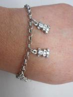 Zilveren jasseron armband met 5 bedels aapjes nr.1373