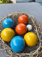 Antiek Jeu de boules set in touwnet, Ophalen of Verzenden