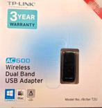 TP-Link AC600 Archer T2U Draadloze USB Adapter, Computers en Software, Netwerkkaarten, Ophalen of Verzenden, Nieuw, Extern, TP-Link