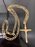 Prachtige 14 kataats gouden FIGARO ketting met kruis, Ophalen of Verzenden, Goud