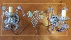 Stel vintage zilverkleurige wandlampen met pegels, Antiek en Kunst, Ophalen of Verzenden