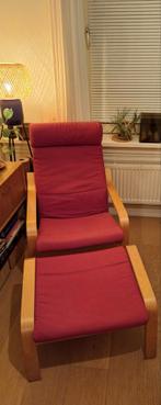 Ikea Poang Fauteuil met Voetenbank, Ophalen, Hout, Gebruikt, 50 tot 75 cm