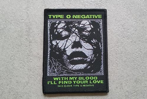 Type O Negative official 2024 patch 40 with my blood, Verzamelen, Muziek, Artiesten en Beroemdheden, Nieuw, Kleding, Verzenden
