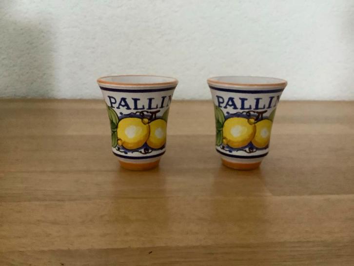 Limoncello glaasjes - Pallini Deruta Italy, Huis en Inrichting, Keuken | Servies, Nieuw, Glas of Glazen, Overige stijlen, Aardewerk