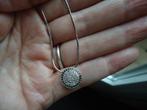 mooie echt zilveren ketting slang met rond hangertje 925, Ophalen of Verzenden, Zo goed als nieuw, Met kristal, Zilver