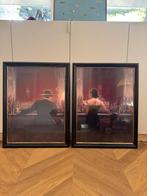 Set van 2, Brent Lynch bar posters 90x69 cm, ingelijst, Ophalen, Zo goed als nieuw, Foto of Poster, 75 cm of meer