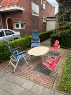 Camping tafel met vier stoelen., Caravans en Kamperen, Kampeermeubelen, Ophalen, Gebruikt, Campingstoel