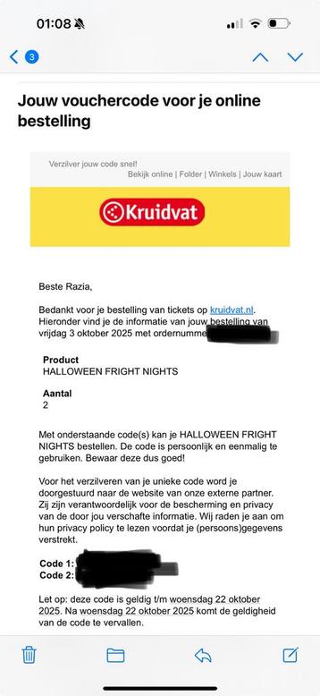 Walibi Halloween Fright Night tickets / kaartjes (2x) beschikbaar voor biedingen