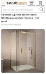 Douchecabine 120 x 100 cm geborsteld messing mat goud, Ophalen of Verzenden, Zo goed als nieuw