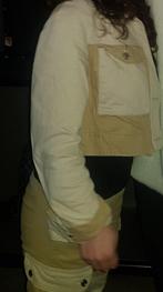 Setje bershka beige ecru spijkerjas maat m broek mt 34 jack, Maat 38/40 (M), Verzenden, Beige, Bershka