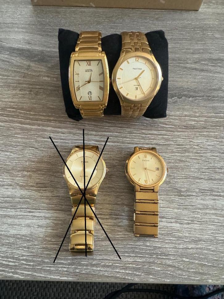 NIEUW Horloge goud kleurig 3 stuks 1x Z.G.A.N Horloges HEREN, Sieraden, Tassen en Uiterlijk, Horloges | Heren, Nieuw, Polshorloge