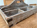 Brocante houten bak met vakken, Ophalen, Gebruikt