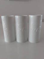 Drie witte Coca-Cola longdrink glazen!, Ophalen of Verzenden, Zo goed als nieuw, Frisdrankglas