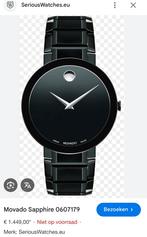 Movado Sapphire Black Dial Men's Watch (0607179), Staal, Staal, Polshorloge, Nieuw