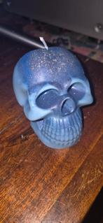 Handgemaakte Decoratieve Schedel Kaars / bladgouden snippers, Ophalen, Blauw, Nieuw, Kaars