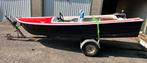 Boot polyester en 3,75 m lang en 1,50 m breed met trailer, Ophalen, Gebruikt, Overige typen, Motorboot