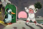 FRITZ BAUMGARTEN - BONNE ANNÉE - pinguïn - sneeuw, Verzenden, 1920 tot 1940, Gelopen, Kinderen