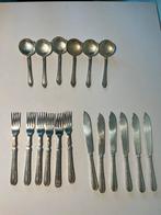 6-delig Vintage plated viscouverts (alpha plate) en lepels, Antiek en Kunst, Antiek | Bestek, Ophalen of Verzenden