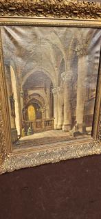 Schilderij Kerkinterieur, Antiek en Kunst, Ophalen of Verzenden