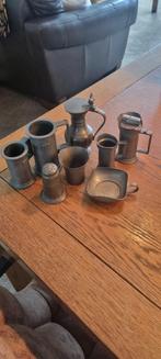 Verzameling vintage miniatuur pewter voorwerpen, Antiek en Kunst, Antiek | Tin, Ophalen of Verzenden