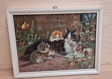 Vintage poezen prent beschikbaar voor biedingen