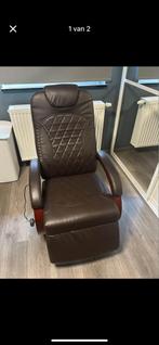 Donkerbruine Relaxzetel met Warmte & Massage - Draaibaar, Huis en Inrichting, Fauteuils, Ophalen, Zo goed als nieuw, 50 tot 75 cm