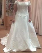 Trouwjurk maat 50 met korset en hoepel, Ophalen of Verzenden, Gedragen, Wit, Trouwjurk