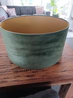 velours groene lampekap, rond, 50x50x25 cm, Ophalen, Zo goed als nieuw, Rond