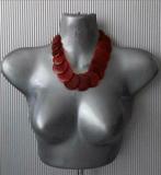 Manouk - ketting met overlappende schijfjes, Sieraden, Tassen en Uiterlijk, Kettingen, Verzenden, Nieuw, Rood, Overige materialen