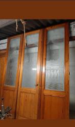 3 delige deur in geëtst glas, Ophalen, Glas, Binnendeur, 200 tot 215 cm