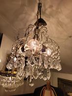 Zeer oude plafondlamp kristallen pegels rond model foto 1en2, Heikant 21 Kaatsheuvel, Belle Vieille Brocante, Ophalen of Verzenden
