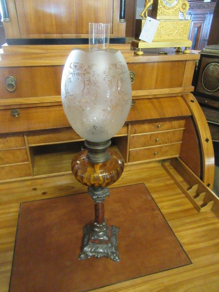 Oer 11387 grote antieke luxe staande olielamp, Antiek en Kunst, Antiek | Lampen, Ophalen