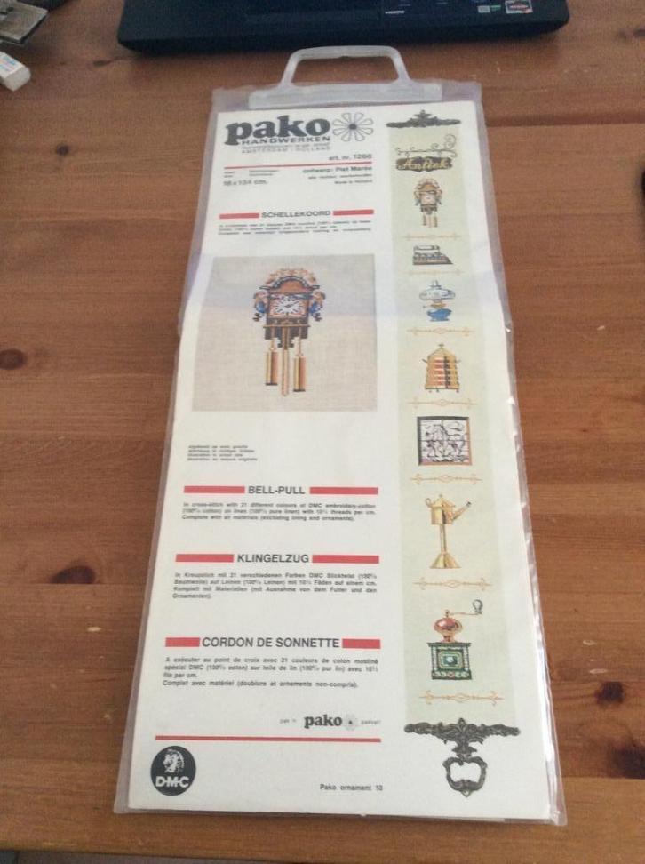 Vintage Pako handwerken borduurpakket schellekoord "Antiek", Hobby en Vrije tijd, Borduren en Borduurmachines, Nieuw, Borduurpakket