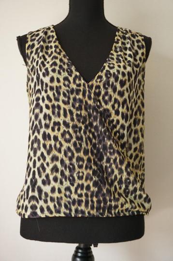 BELLA RAGAZZA Prachtige Geel/Zwarte Panterprintblouse XXS beschikbaar voor biedingen