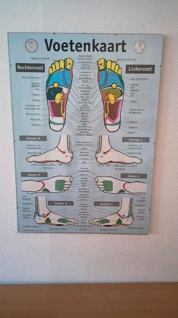 Voetreflexologie Poster - Voetenkaart in Lijst beschikbaar voor biedingen