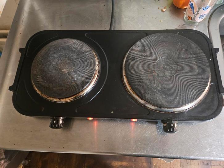 Elektrische kookplaat - 2 pits, Witgoed en Apparatuur, Kookplaten, Gebruikt, Vrijstaand, Elektrisch, 3 kookzones of minder, Ophalen