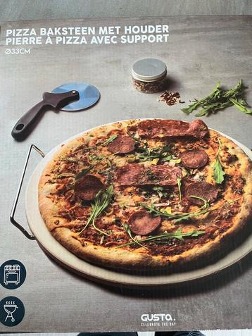 Pizza Baksteen met Houder - Ø33cm beschikbaar voor biedingen