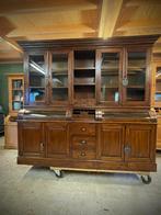 Teak buffetkast Apothekerskast Vitrinekast., Huis en Inrichting, Massief en tijdloos Teak, Glas, 200 cm of meer, Met deur(en)