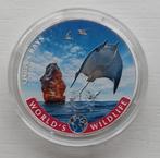 Zilveren 1 oz World's Wildlife Reas gekleurd 2023., Ophalen of Verzenden, Overige landen, Losse munt, Zilver
