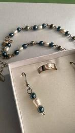Sieraad setje - in giftbox, Ophalen of Verzenden, Zo goed als nieuw, Blauw, Overige materialen