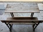 Leuk oud industrieel/vintage kinderbureau en bank., Huis en Inrichting, Ophalen, Gebruikt, Bureau
