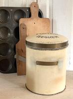 Brocante oud winkelblik creme KINDERMEEL FORTIOR, Antiek en Kunst, Ophalen of Verzenden
