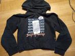 Zwarte cropped hoodie met print maat 146/152, Ophalen of Verzenden, Gebruikt, Meisje, Trui of Vest
