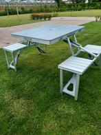 Aluminium picknicktafel camping, Tuin en Terras, Picknicktafels, Ophalen, Gebruikt, Aluminium, Inklapbaar