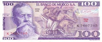 EL BANCO  DE  MEXICO   100  PESOS   1978  MOOI BILJET beschikbaar voor biedingen