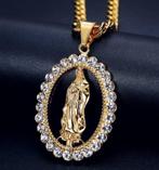 18K goud verguld Maagd Maria kettinghanger, Nieuw, Goud, Overige materialen, Met edelsteen
