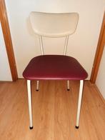 Vintage stoel buisframe, ecru/rood, Huis en Inrichting, Stoelen, Ophalen, Gebruikt, Overige materialen, Eén